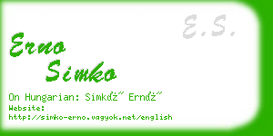 erno simko business card